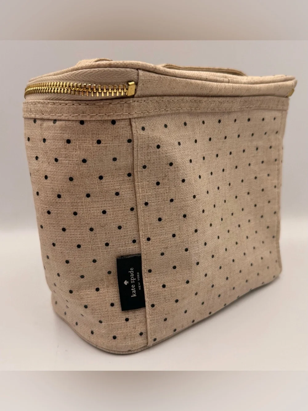 Kate Spade New York Out to Lunch insulated Tote Bag Deco Dots Beige /Black